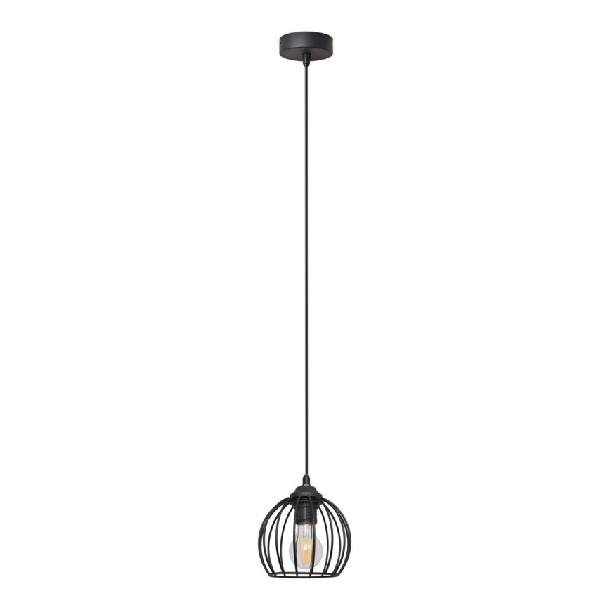 Lestenec na vrvici MERCURE 1xE27/15W/230V premer 16 cm črna