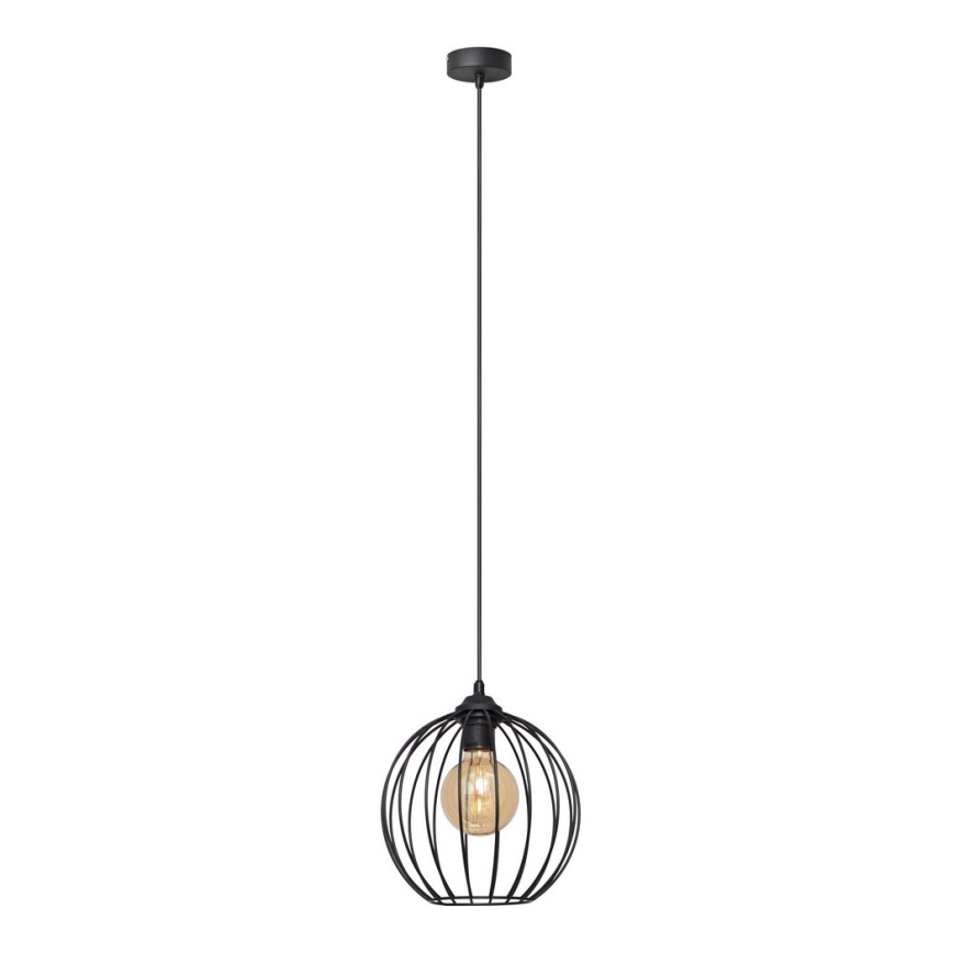 Lestenec na vrvici MERCURE 1xE27/15W/230V premer 24 cm črna