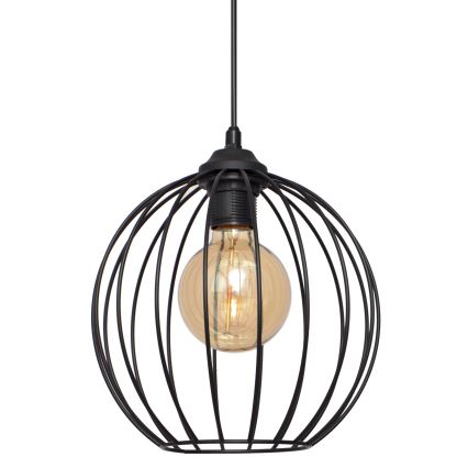 Lestenec na vrvici MERCURE 1xE27/15W/230V premer 24 cm črna