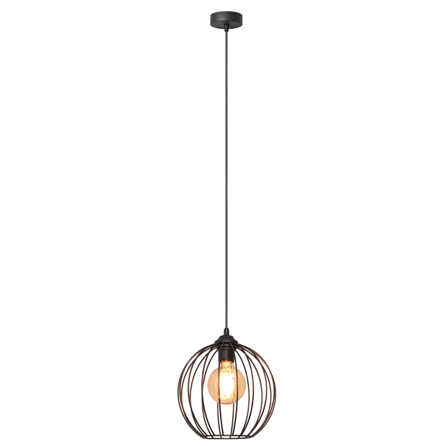 Lestenec na vrvici MERCURE 1xE27/15W/230V premer 24 cm črna