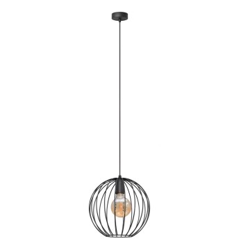 Lestenec na vrvici MERCURE 1xE27/15W/230V premer 30 cm črna
