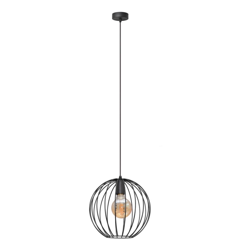Lestenec na vrvici MERCURE 1xE27/15W/230V premer 30 cm črna