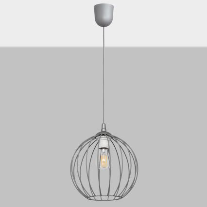 Lestenec na vrvici MERCURE 1xE27/15W/230V siv