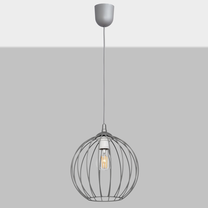 Lestenec na vrvici MERCURE 1xE27/15W/230V siv