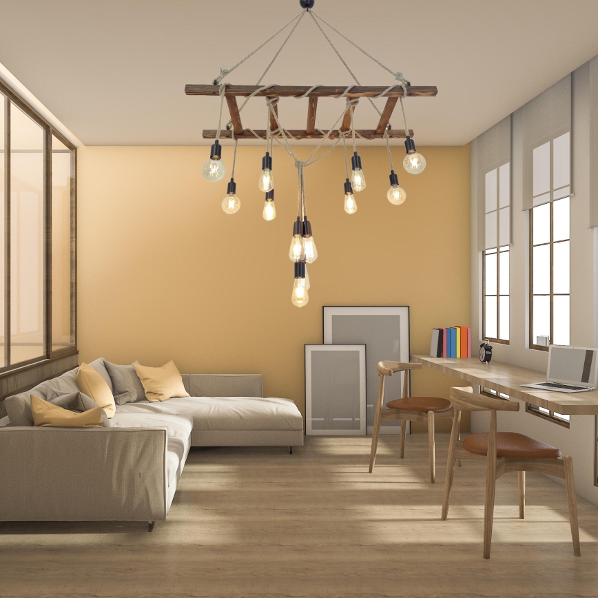 Lestenec na vrvici MERDIVEN 12xE27/40W/230V