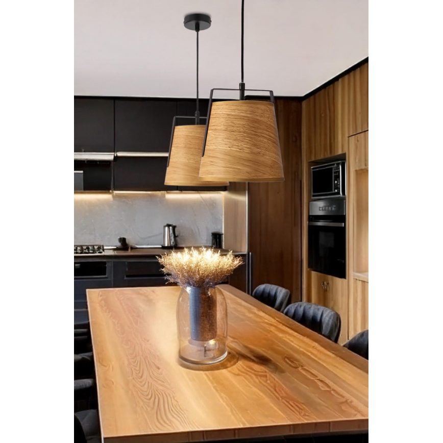 Lestenec na vrvici MILBURY 1xE27/40W/230V rjava