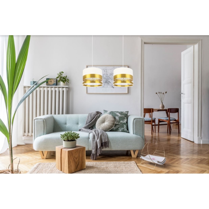 Lestenec na vrvici MILO 2xE27/60W/230V zlat
