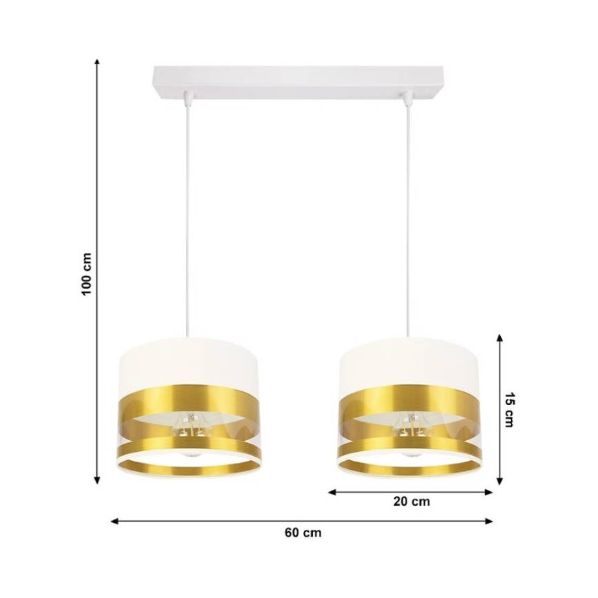 Lestenec na vrvici MILO 2xE27/60W/230V zlat