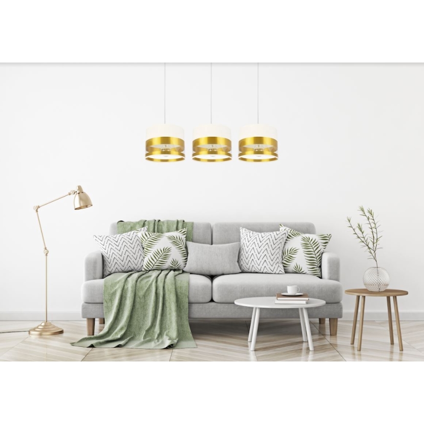 Lestenec na vrvici MILO 3xE27/60W/230V zlat