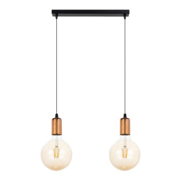 Lestenec na vrvici MIROS 2xE27/60W/230V črna/baker