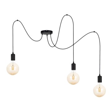 Lestenec na vrvici MIROS 3xE27/60W/230V črna