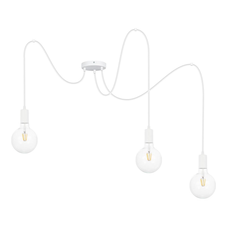 Lestenec na vrvici MIROS 3xE27/60W/230V spider bela