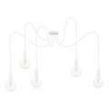 Lestenec na vrvici MIROS 5xE27/60W/230V spider bela