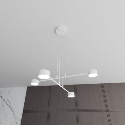 Lestenec na vrvici MODUS 4xGX53/10W/230V bela