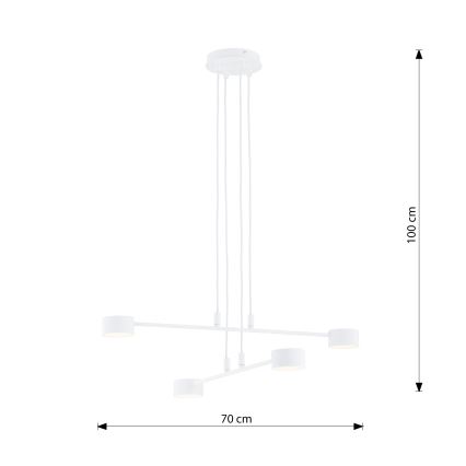 Lestenec na vrvici MODUS 4xGX53/10W/230V bela