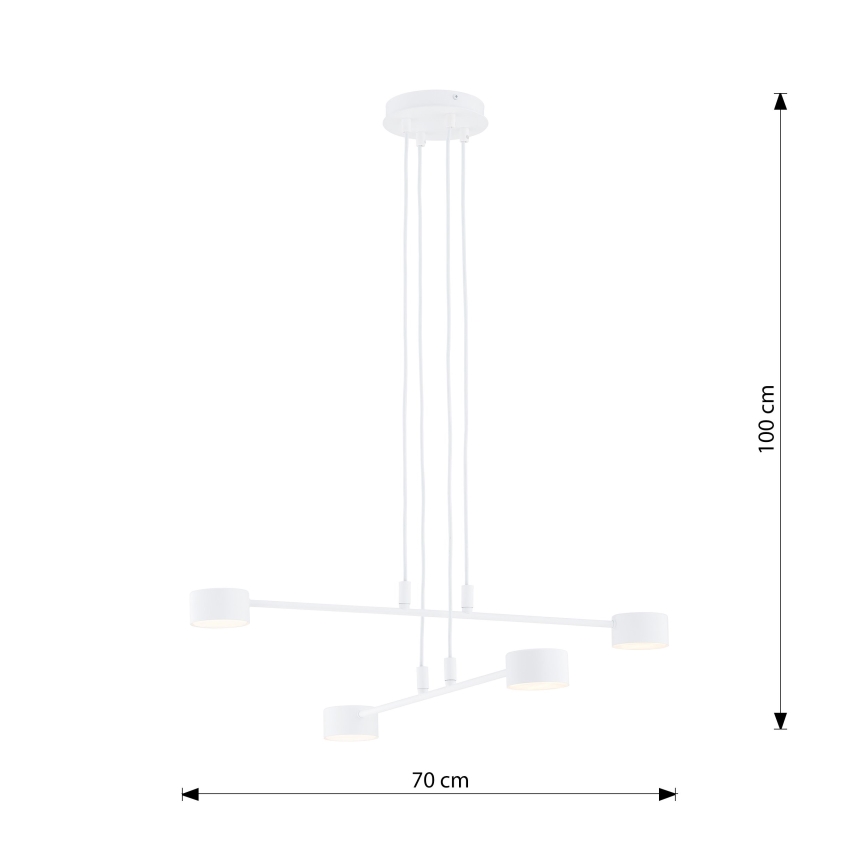 Lestenec na vrvici MODUS 4xGX53/10W/230V bela
