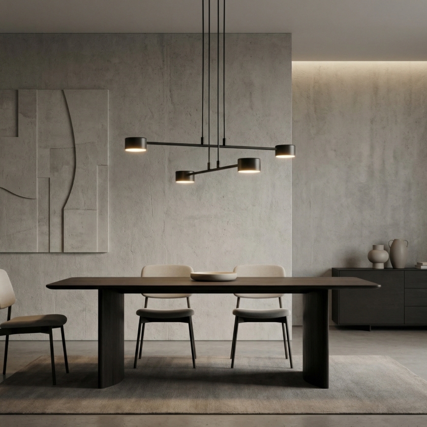 Lestenec na vrvici MODUS 4xGX53/12W/230V črna