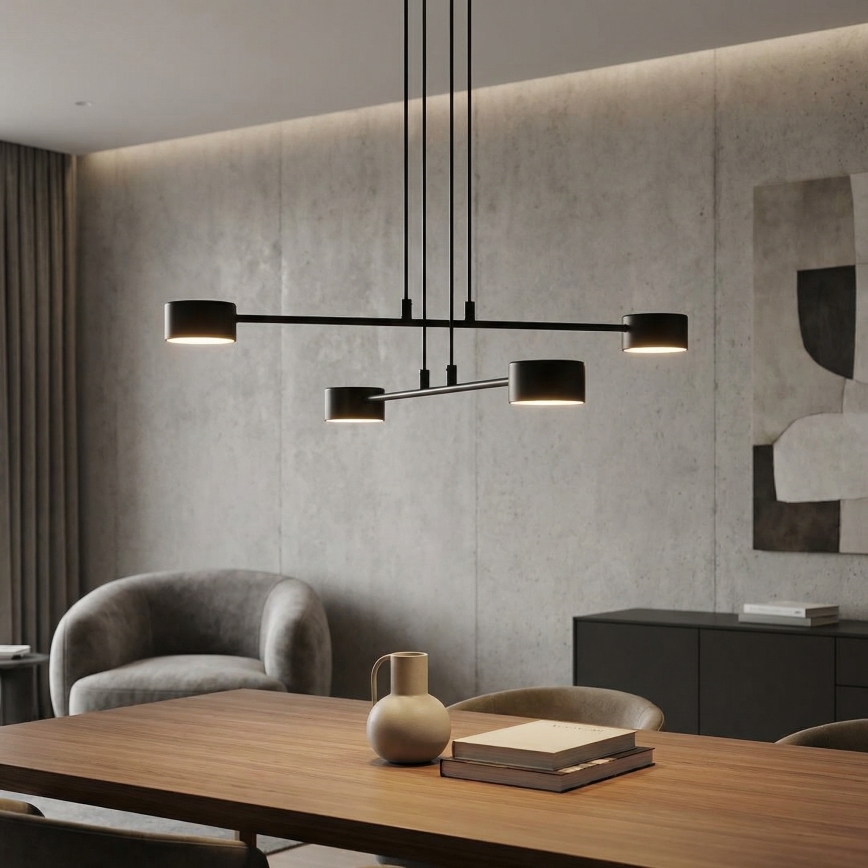 Lestenec na vrvici MODUS 4xGX53/12W/230V črna