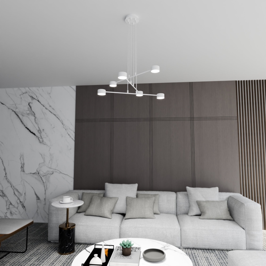 Lestenec na vrvici MODUS 6xGX53/10W/230V bela