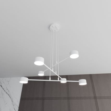 Lestenec na vrvici MODUS 6xGX53/10W/230V bela