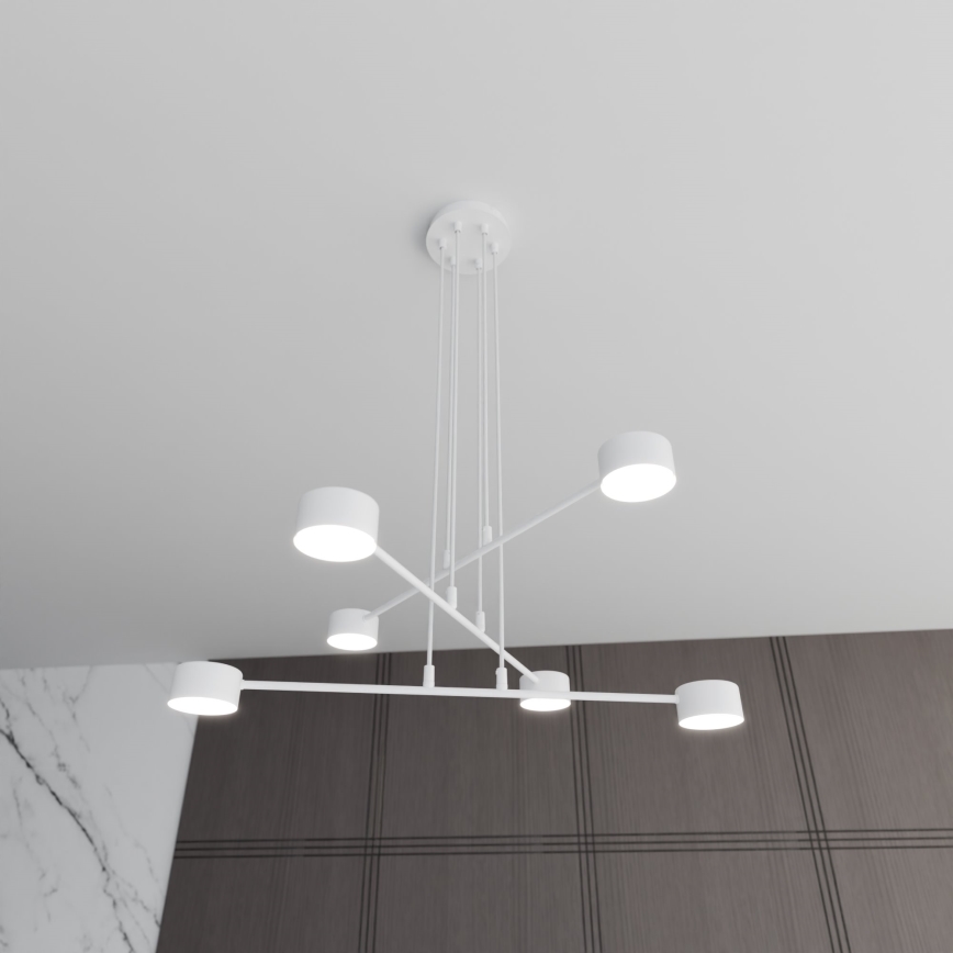 Lestenec na vrvici MODUS 6xGX53/10W/230V bela