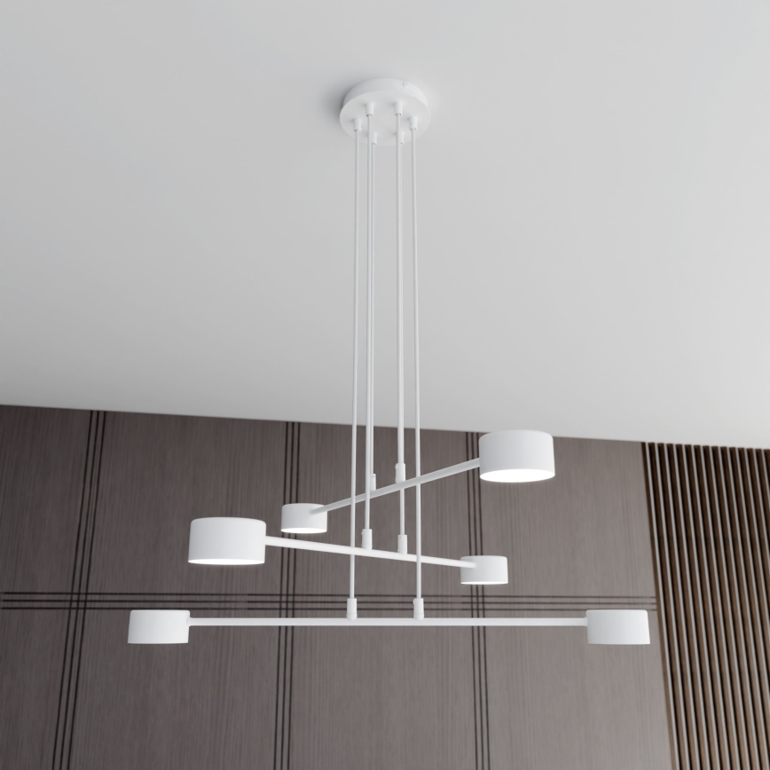 Lestenec na vrvici MODUS 6xGX53/10W/230V bela