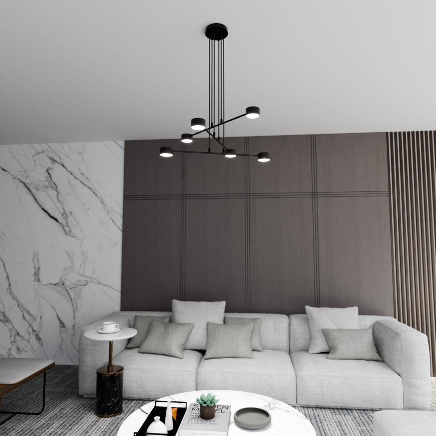 Lestenec na vrvici MODUS 6xGX53/10W/230V črna