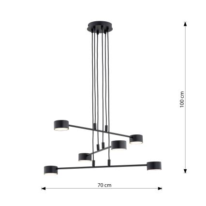 Lestenec na vrvici MODUS 6xGX53/10W/230V črna