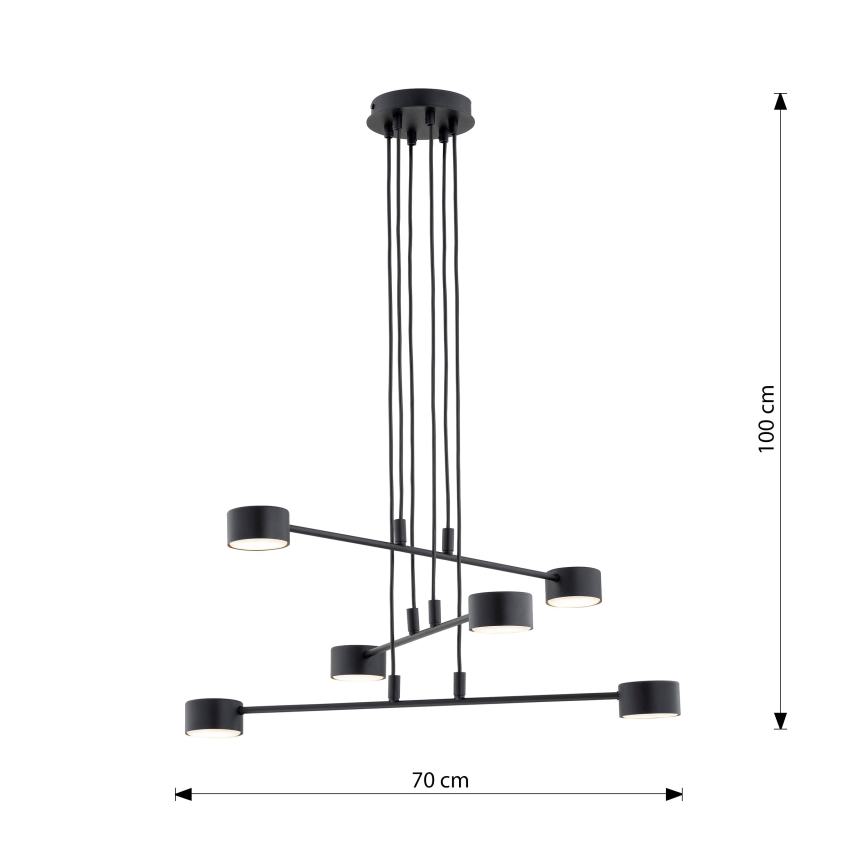 Lestenec na vrvici MODUS 6xGX53/10W/230V črna