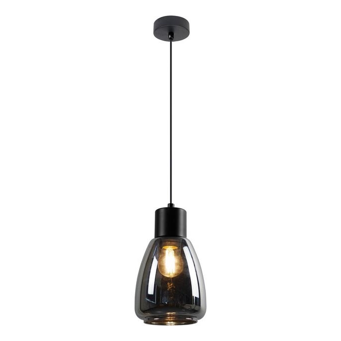 Lestenec na vrvici MOLDO 1xE27/40W/230V črna/dimna črna