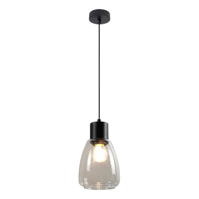 Lestenec na vrvici MOLDO 1xE27/40W/230V črna/prozorna