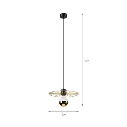 Lestenec na vrvici MONTANA 1xE27/15W/230V pr. 30 cm zlata/črna