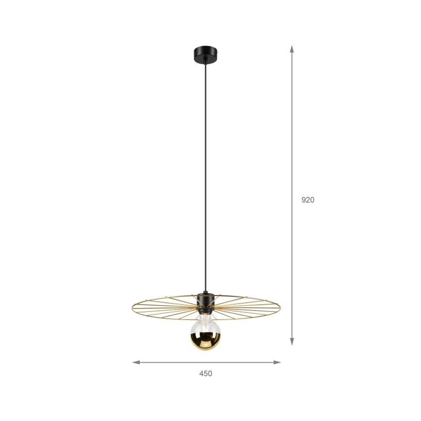 Lestenec na vrvici MONTANA 1xE27/15W/230V pr. 45 cm zlata/črna