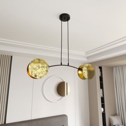 Lestenec na vrvici MOTIF 2xE14/10W/230V zlata