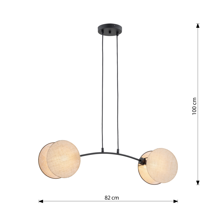 Lestenec na vrvici MOTIF 2xE27/15W/230V bež