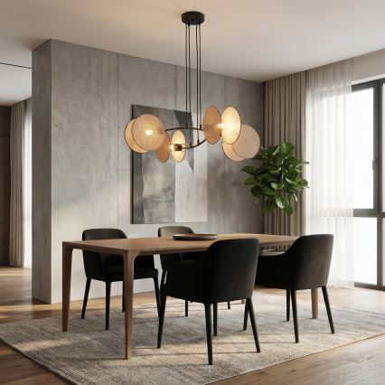 Lestenec na vrvici MOTIF 4xE14/10W/230V bež