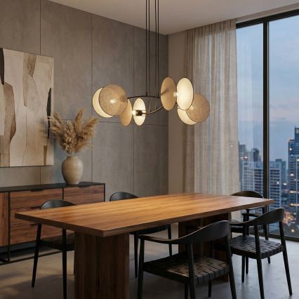 Lestenec na vrvici MOTIF 4xE14/10W/230V bež