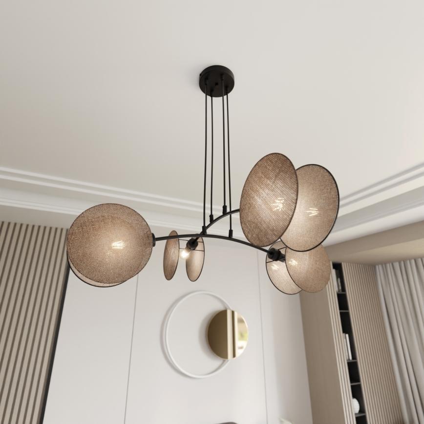 Lestenec na vrvici MOTIF 4xE14/10W/230V bež