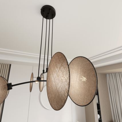 Lestenec na vrvici MOTIF 4xE14/10W/230V bež