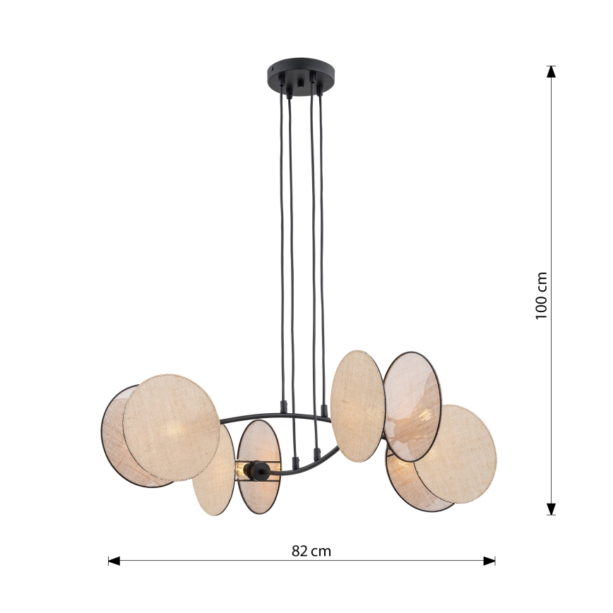 Lestenec na vrvici MOTIF 4xE14/10W/230V bež