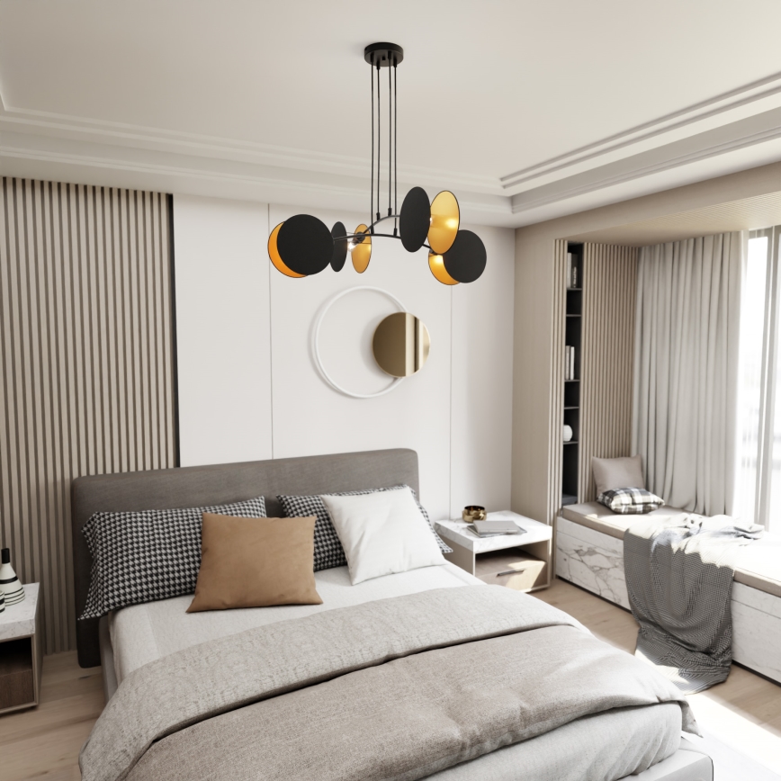 Lestenec na vrvici MOTIF 4xE14/10W/230V črna