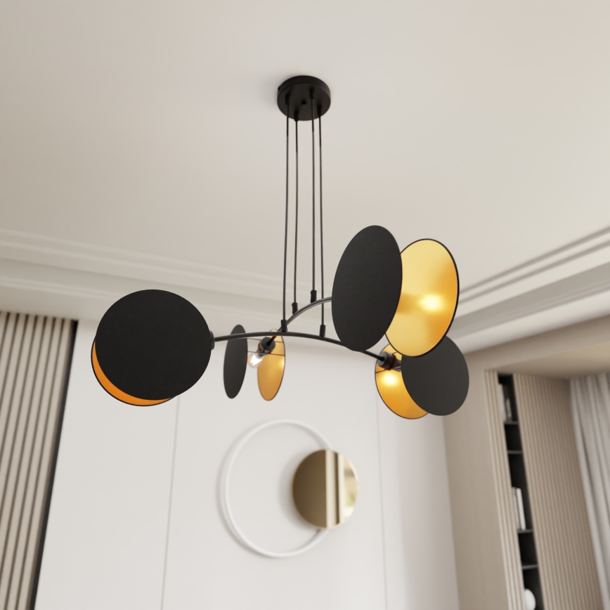 Lestenec na vrvici MOTIF 4xE14/10W/230V črna