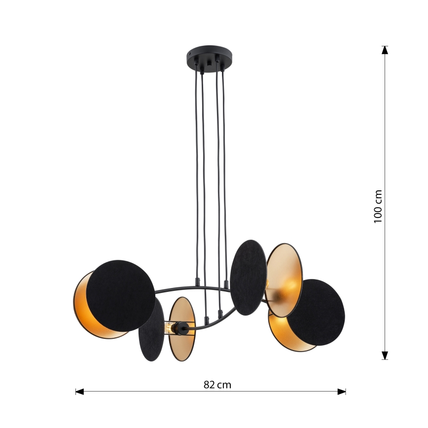 Lestenec na vrvici MOTIF 4xE14/10W/230V črna