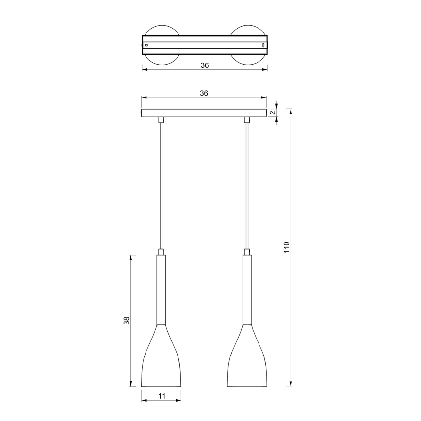 Lestenec na vrvici MUZA 2xE27/60W/230V
