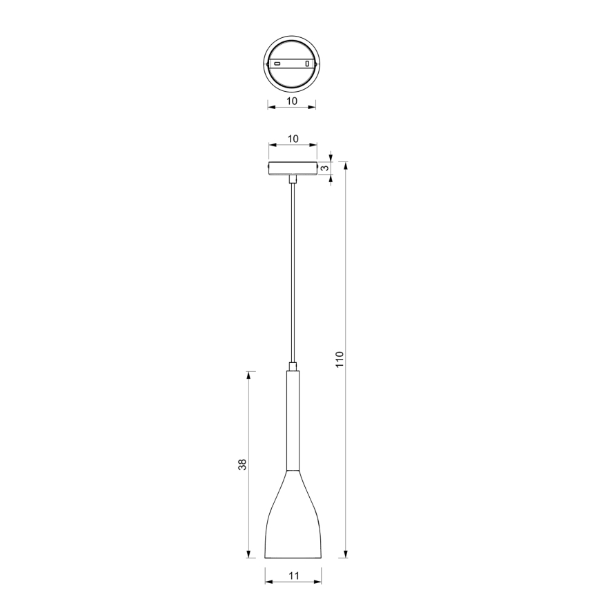 Lestenec na vrvici MUZA NEW 1xE27/60W/230V črn
