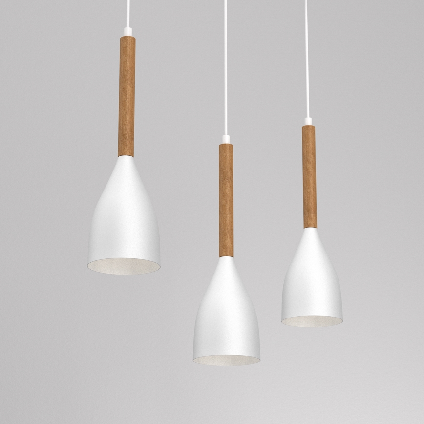 Lestenec na vrvici MUZA NEW 3xE27/60W/230V bel