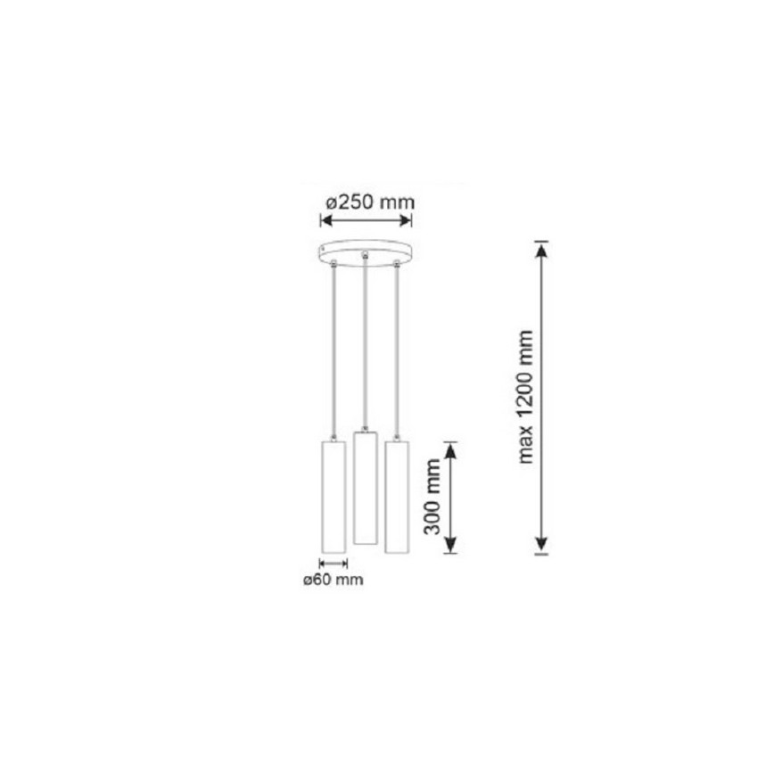 Lestenec na vrvici NAPOLI 3xGU10/8W/230V