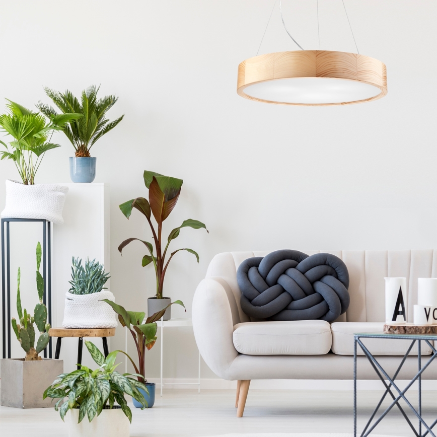 Lestenec na vrvici NATURAL 3xE27/60W/230V ø 47 cm bor