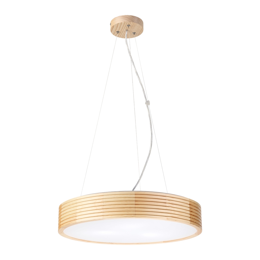 Lestenec na vrvici NATURAL MODERN 3xE27/15W/230V, premer 47,5 cm, iz borovca