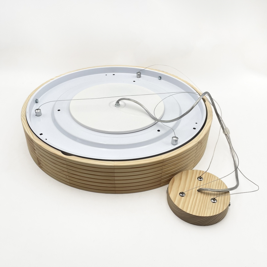 Lestenec na vrvici NATURAL MODERN 3xE27/15W/230V, premer 47,5 cm, iz borovca